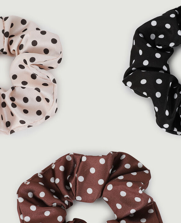 Lot de 3 chouchous à pois marron - Pimkie