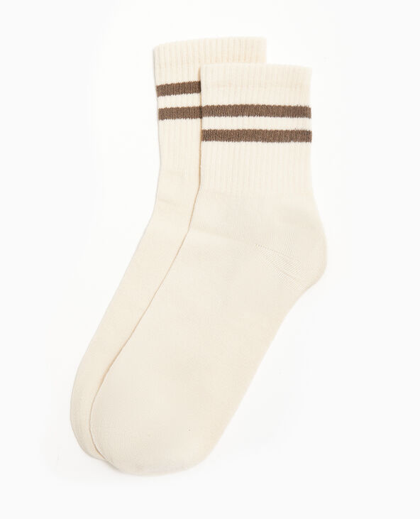 Paire de chaussettes avec bandes vert - Pimkie