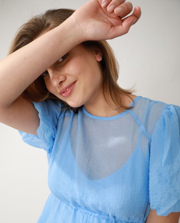Robe gaufrée bleu - Pimkie