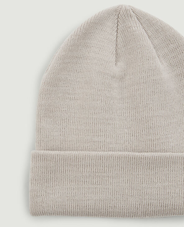 Bonnet avec revers taupe - Pimkie