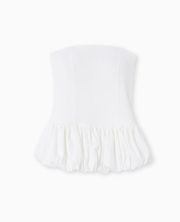 Top bustier avec empiècement balloon blanc - Pimkie