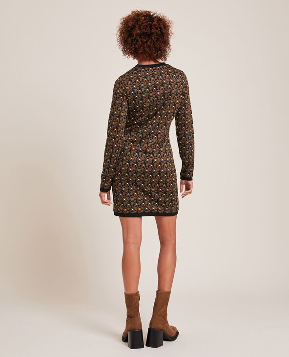 Robe courte en maille marron - Pimkie