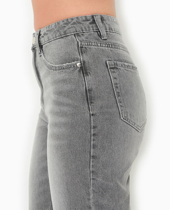 Jean mom taille haute gris clair - Pimkie