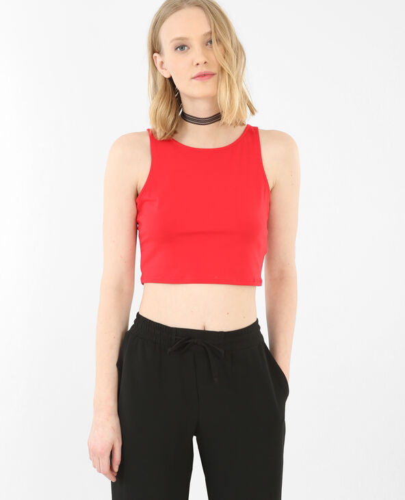 Cropped top sans manches rouge - Pimkie