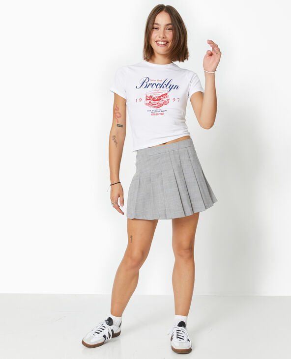 Jupe plissée motif top