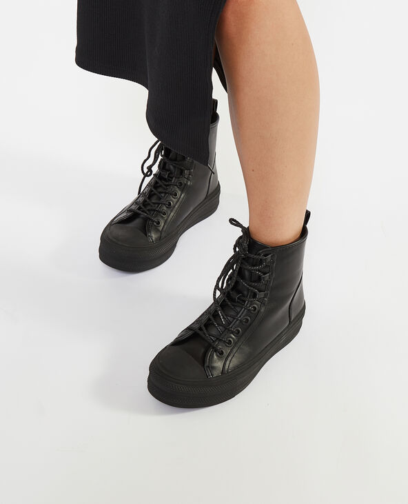 Baskets montantes semelles compensées noir - Pimkie