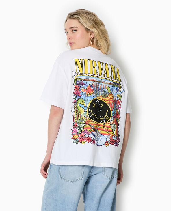 T-shirt oversize NIRVANA blanc - Pimkie