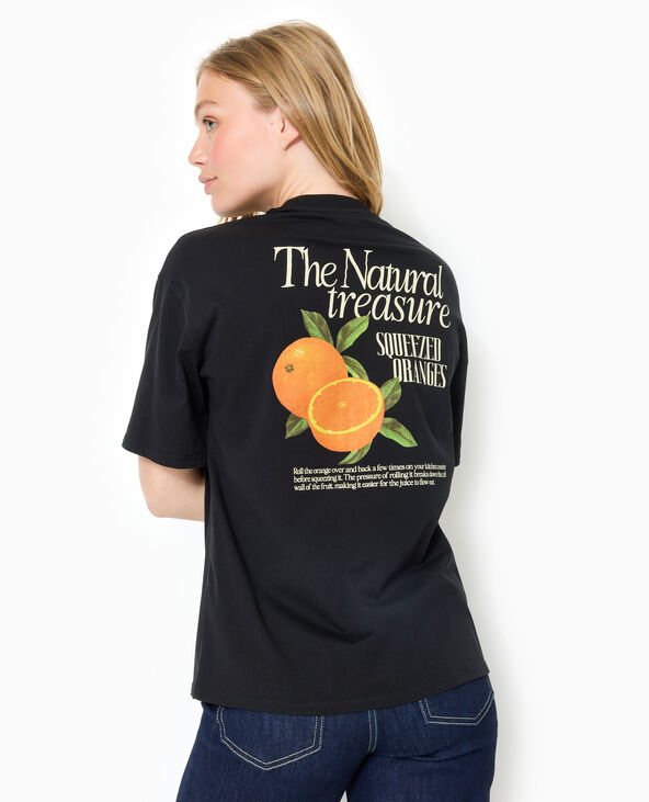 T-shirt oversize avec print poitrine et dos noir - Pimkie