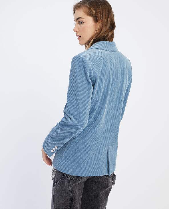Veste velours bleu canard femme on sale