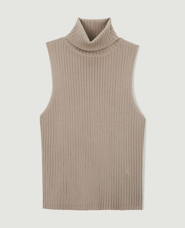Top col roulé sans manches gris clair - Pimkie