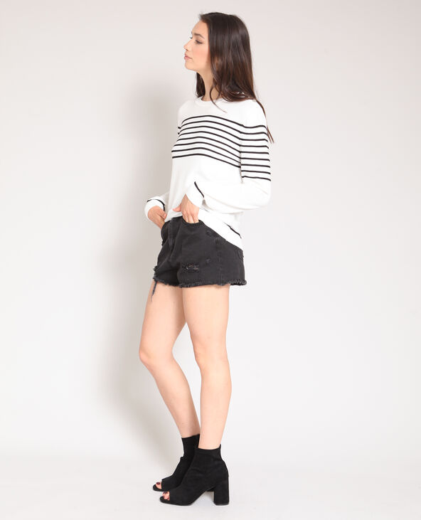 Pull à rayures blanc - Pimkie