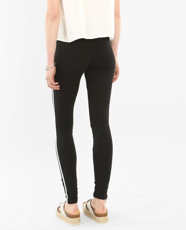 Legging noir bande blanche top
