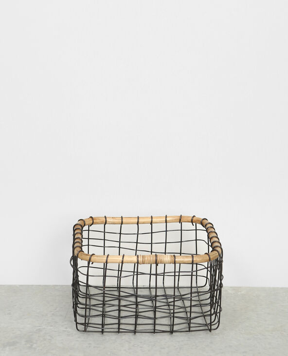 Panier métal et bambou noir - Pimkie
