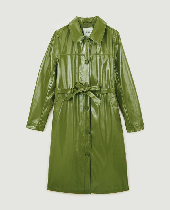 Manteau ceinture en vinyle Pimkie