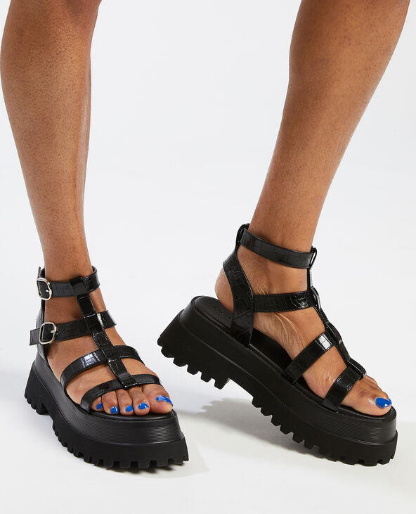 Sandales à semelles compensées noir - Pimkie