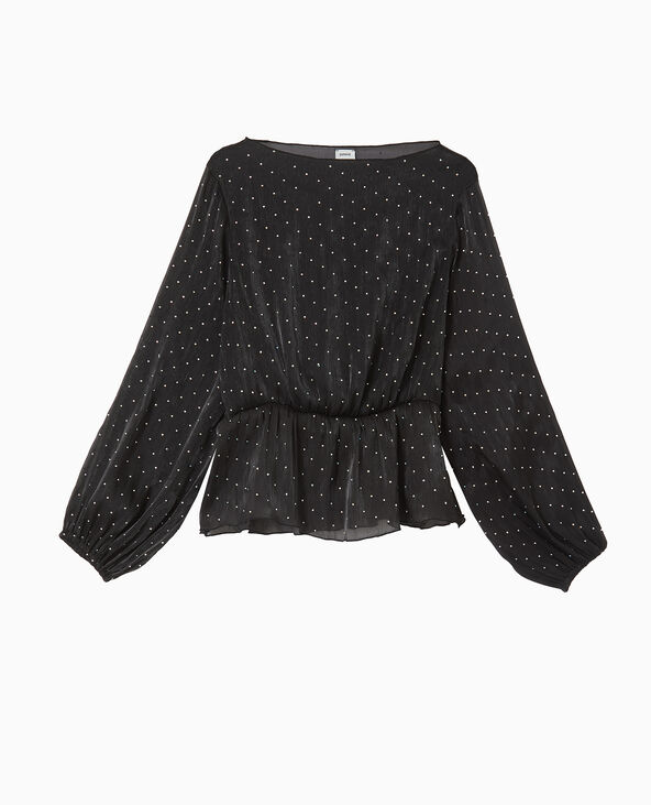 Tunique en tissu transparent et strass noir - Pimkie