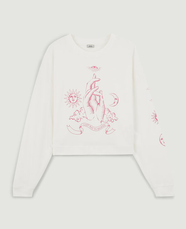 Sweat col rond blanc - Pimkie