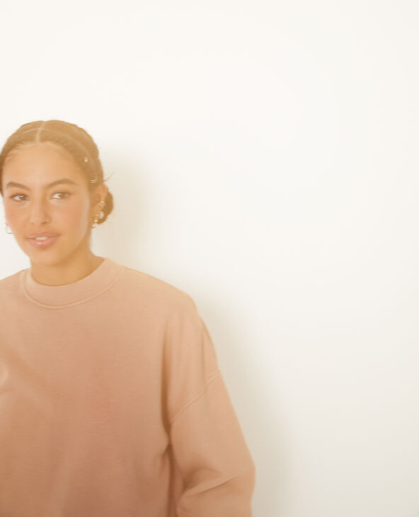 Sweat col rond avec effet délavé taupe - Pimkie