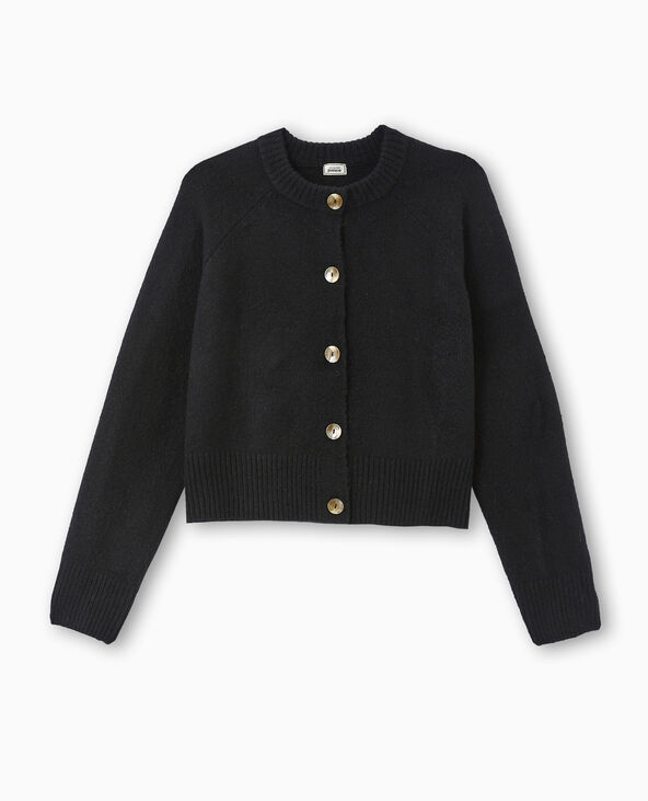 Gilet col rond noir - Pimkie