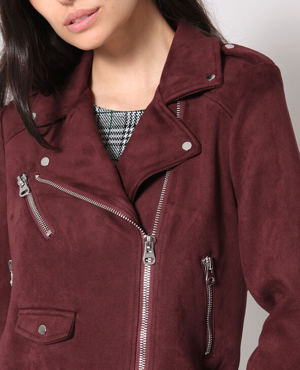 Veste suedine bordeaux outlet