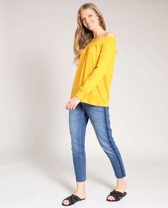 Blouse smockée orange - Pimkie