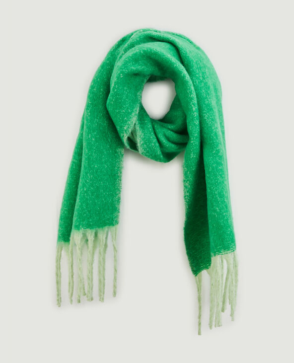 Grande écharpe avec franges vert - Pimkie