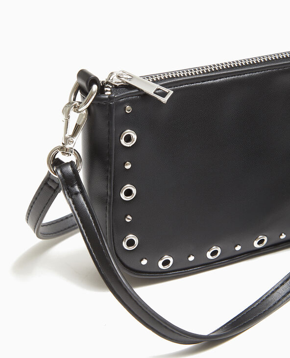Sac pochette avec clous et œillets métalliques noir - Pimkie