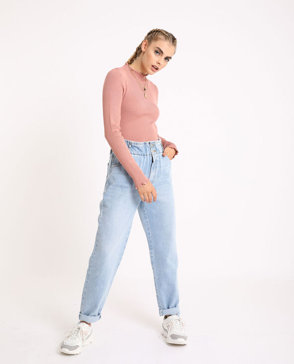 Pull fin côtelé rose clair - Pimkie