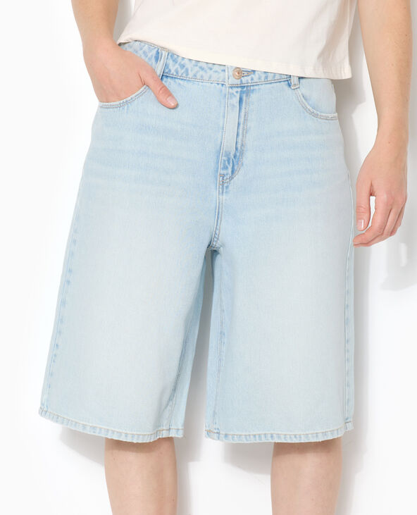 Bermuda en jean loose taille regular bleu clair - Pimkie