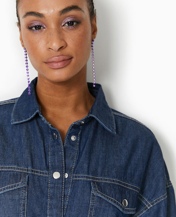 Robe chemise en jean avec pressions bleu - Pimkie