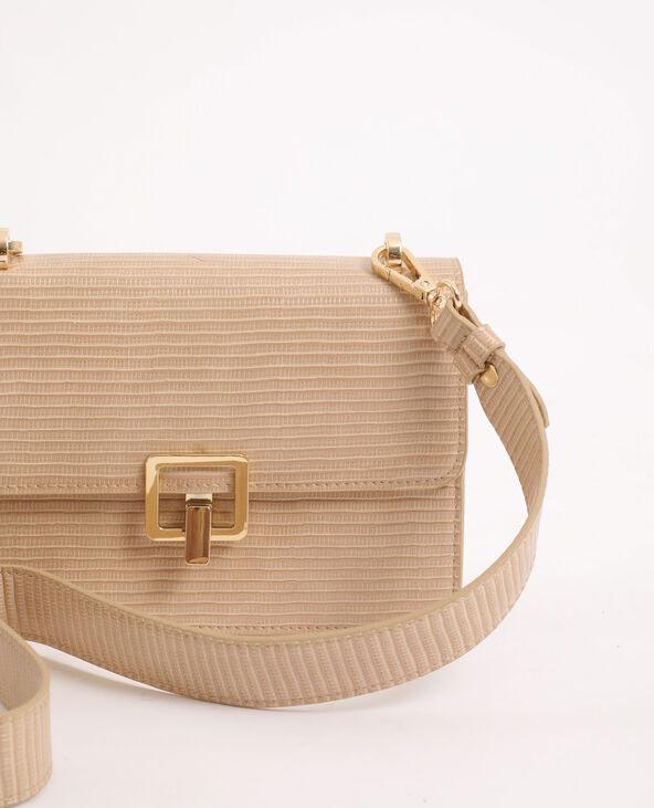 Sac à bandoulière effet croco beige - Pimkie