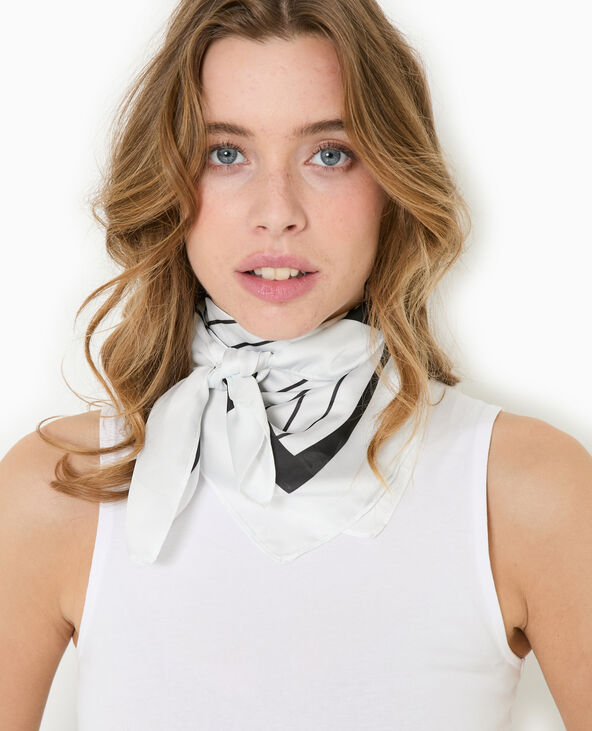 Foulard en tissu satiné rayé blanc - Pimkie