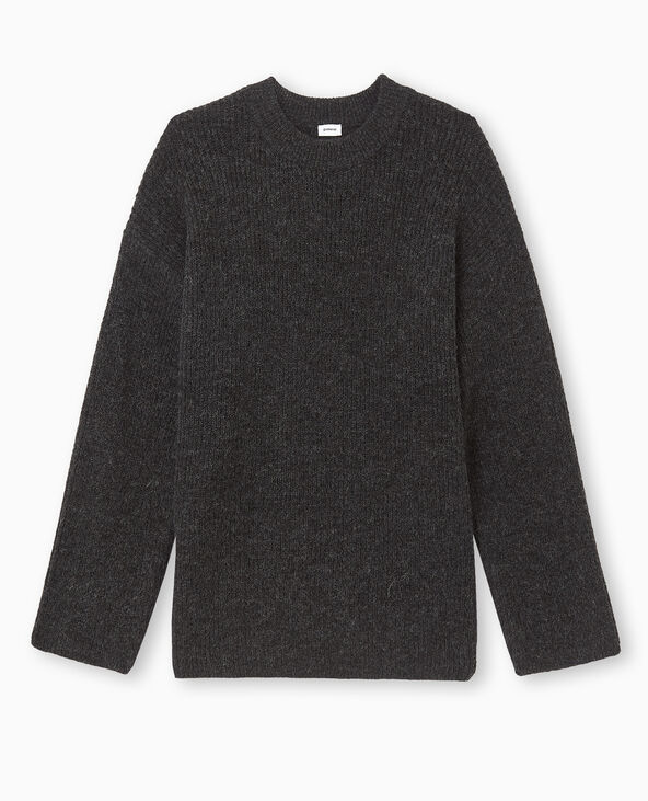 Pull oversize en maille gris foncé - Pimkie
