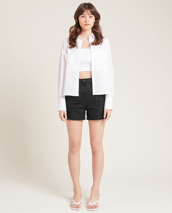 Short en toile taille haute noir - Pimkie