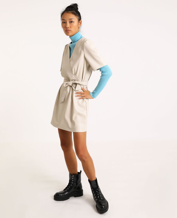 Robe courte en simili cuir rose clair - Pimkie