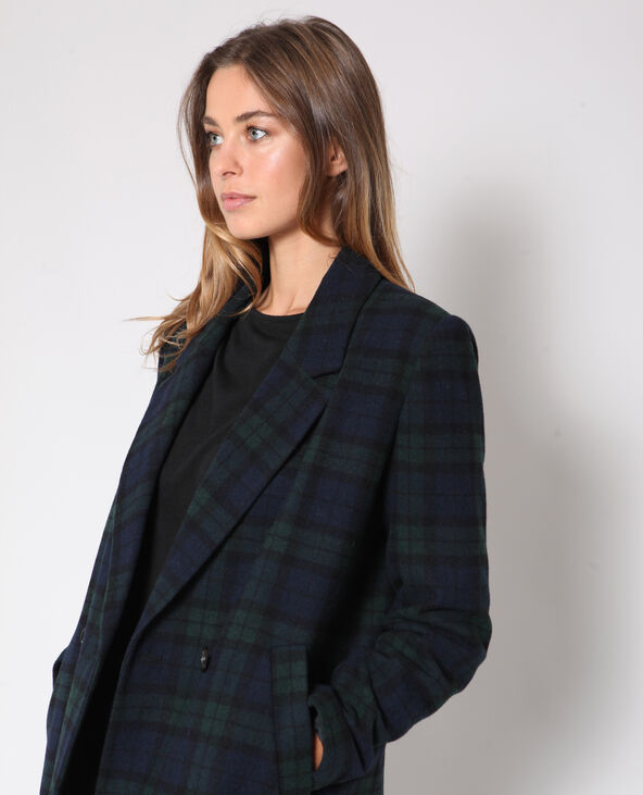 Manteau à carreaux noir - Pimkie