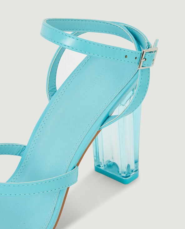 Sandales avec talon plexi bleu - Pimkie