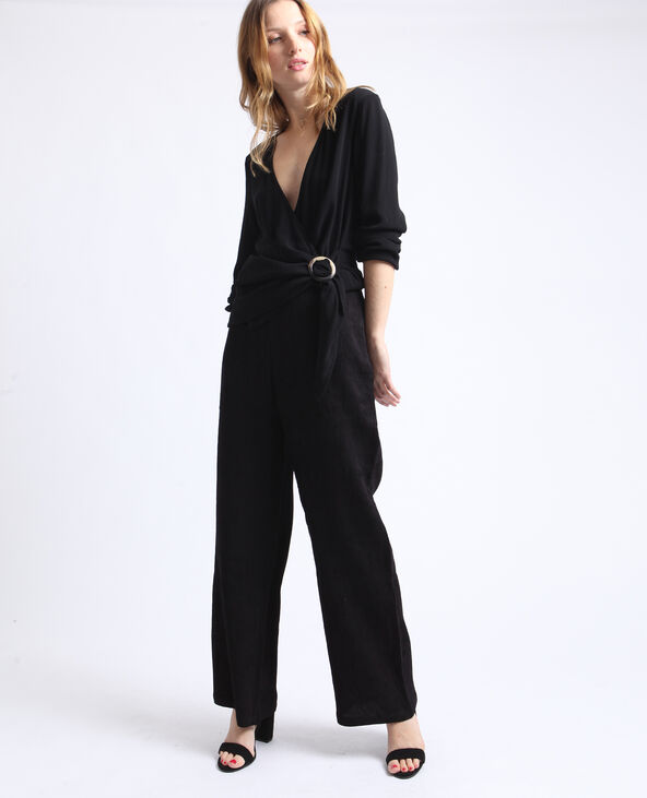 Blouse cache-cœur noir - Pimkie