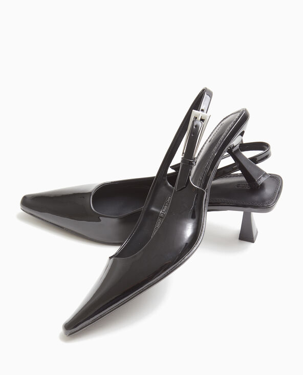 Escarpins ouverts bouts pointus talons bobines noir - Pimkie