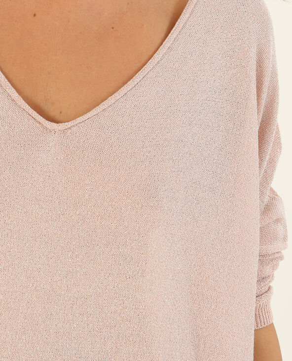 Pull en lurex rose clair - Pimkie