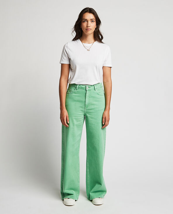 Jean wide leg couleur vert - Pimkie