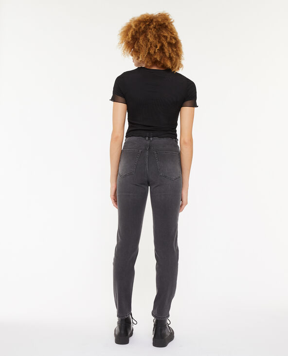 Jean mom slim taille haute gris clair - Pimkie