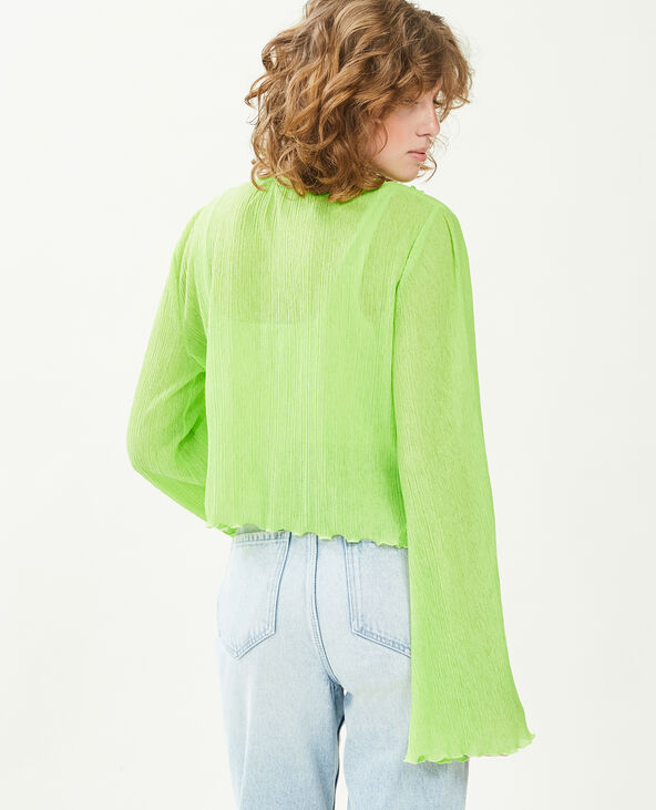Top à nouer avec volants vert olive - Pimkie