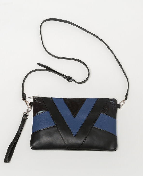 Sac patchwork bicolore noir - Pimkie