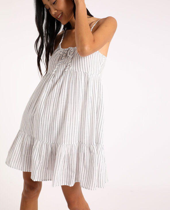 Robe courte à rayures blanc - Pimkie