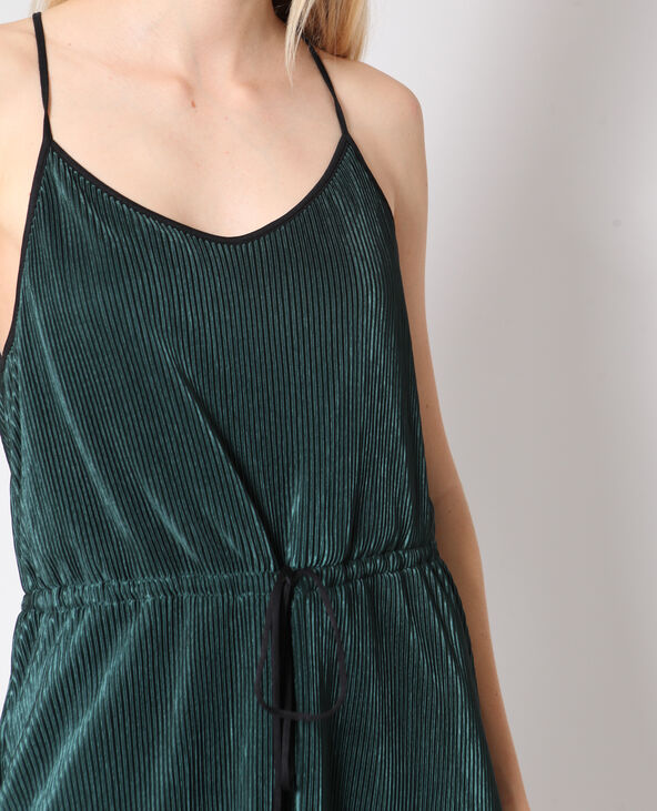 Robe plissée vert foncé - Pimkie