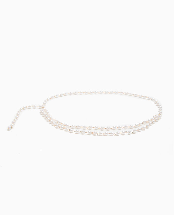 Ceinture double rang de perles blanc - Pimkie