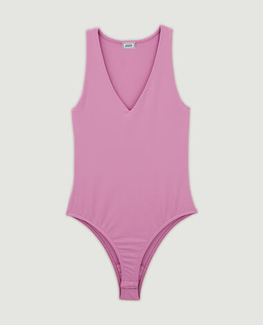 Body uni à col V rose - Pimkie