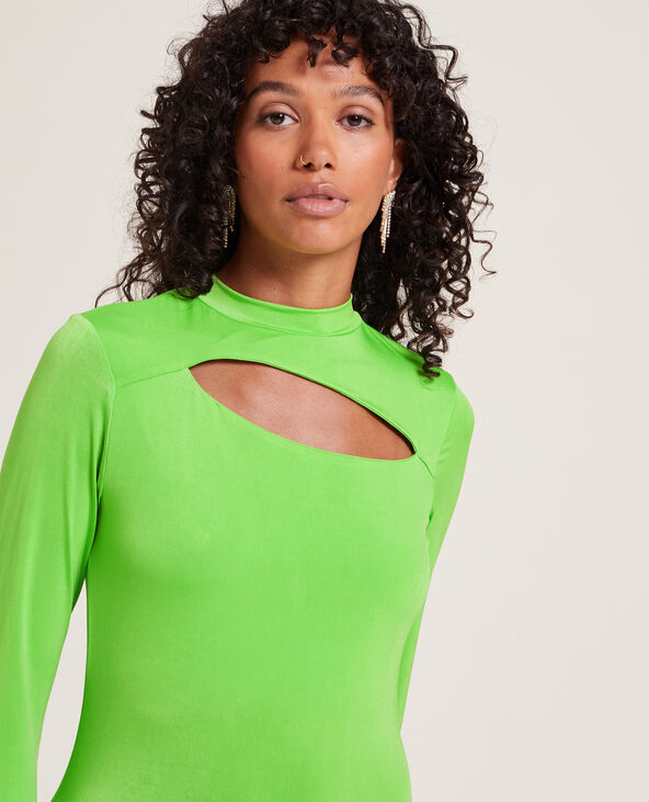 Robe longue avec ouverture devant vert olive - Pimkie