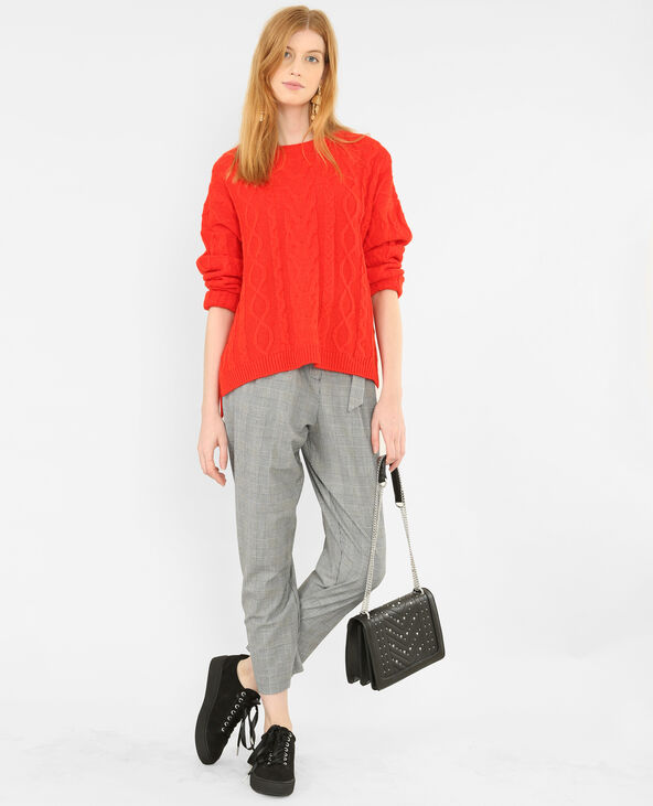 Pull torsadé rouge - Pimkie